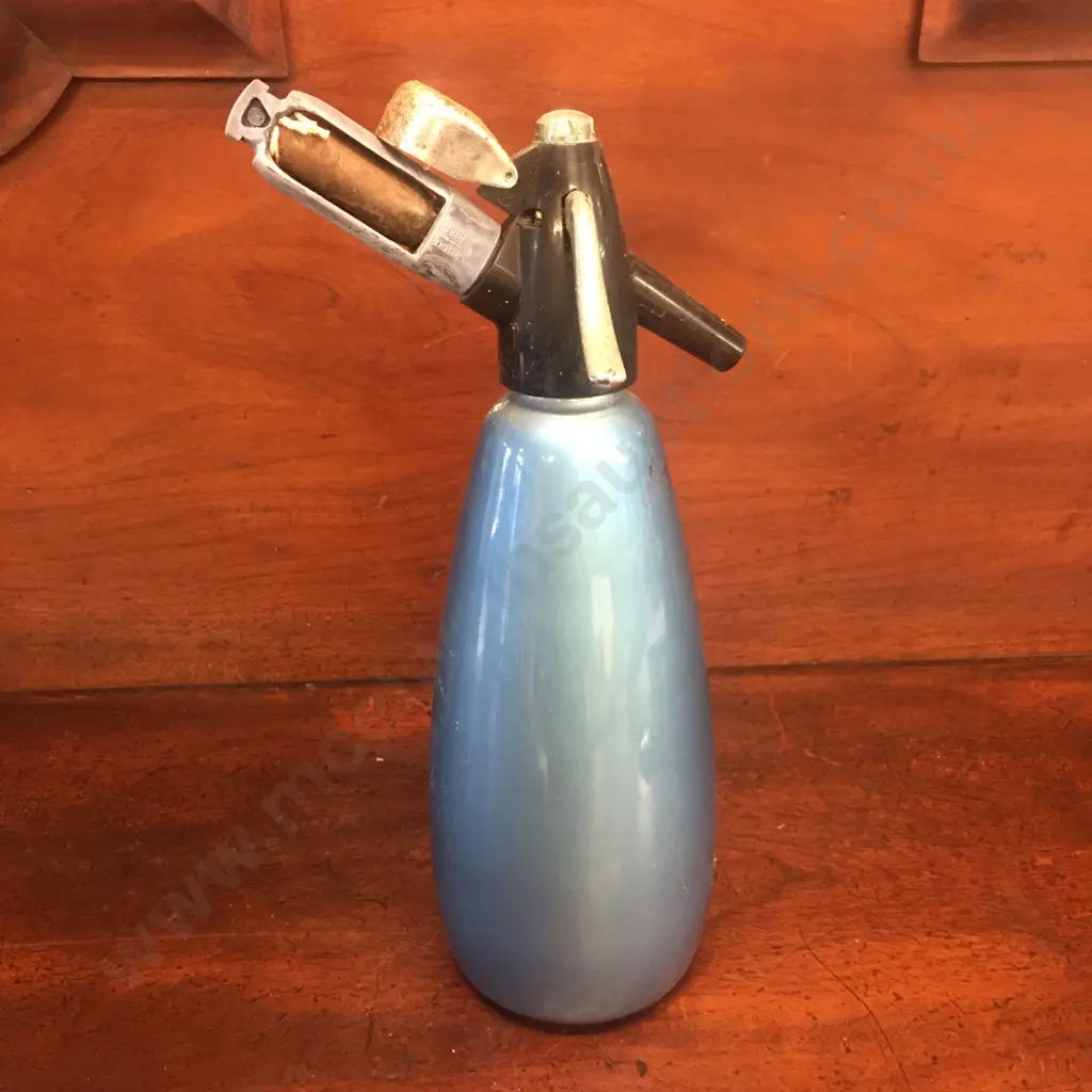 Retro English Blue BOC Seltzer Bottle Image 1++